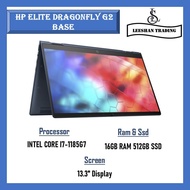 ELITE DRAGONFLY G2 BASE, CORE I7-1185G7 3.0GHZ, 16GB RAM, 512gb HD win11 pro MS Office [Refurbished]