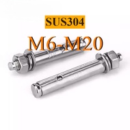 304 Stainless Steel Expansion Screw Bolt Extended Pull Explosion Expansion Tube Nail Outer Tube M6/M