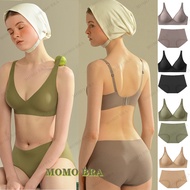 MOMO Japanese SUJI Invisible-button black-technology bra jelly Deep-V seamless adjustment Bras women's thin no-wire underwear