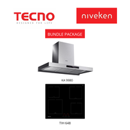 (HOOD + HOB) Tecno KA 9980 / KA9980 (90cm) High-suction Chimney Cooker Hood + Tecno TIH 648 / TIH648 (60cm ) 4-Burner Induction Hob