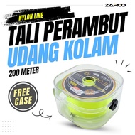 ZARCO Tali Perambut DL Diaoju 200M High Strength Nylon Fishing Line Udang Kolam FREE Line Dispenser