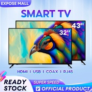 TV 32 inch Smart Television 4K Netflix 32"/43" EXPOSE LED TV Murah 4K UHD Android 12 With HDMI/USB 5-Year Warranty