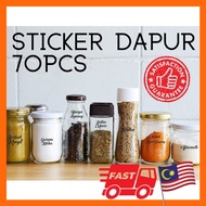 Waterproof Transparent Kitchen Sticker. sticker dapur label barang dapur kitchen label
