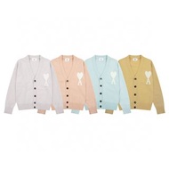 AMI Paris 2023秋冬新品大愛心羊駝毛混紡軟糯針織開衫外套（香港發貨）