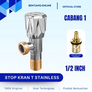 Stop Kran 1/2 inch Stainless Closet Toilet Kloset Cebok Jet Shower Cabang 1 2 Setop Keran T Diamond