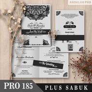 (100 PCS) PRO 185 Lipat 2 Plus Sabuk - Cetak Undangan Grayscale/Hitam Putih Variasi Sabuk Harga Mura