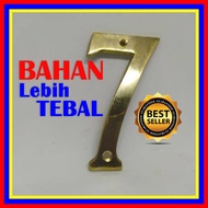 HIASAN DINDING House Number Number Number 7 Brass 7 Height 10 Cm Classic Antique Letter Number 7 WAL