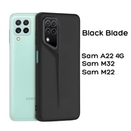HP Case for Samsung A22 4G M32 M22 Softcase BLACK BLADE CAMERA PROTECTION Casing Case Samsung A22 4G