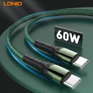 LDNIO - 65W 快速充電數據線 (1米) - Type-C 至 Type-C 隨機顏色發貨