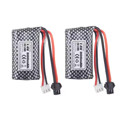 2PCS 7.4V 800mAh Lipo Battery With SM Plug For WPL C24 D12 RC TRUCK Anstory 1085 1086 1087 1088 Gel 