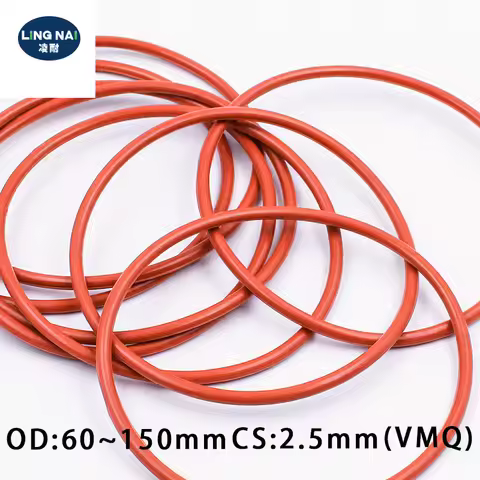 Red Silicon Ring Silicone/VMQ O ring OD55/60/65/70/75/80/85/90/95/100/150*2.5mm Thickness Rubber O-R