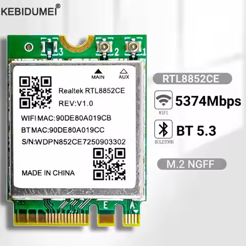 WiFi 6E RTL8852CE M.2 Network Card 5400Mbps 802.11AX Bluetooth 5.3 Wireless Adapter Tri Band 2.4/5/6