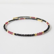 紅寶石與黑碧璽線戒手鍊