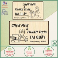 Instructions for Calling Piece and payment at the counter to decorate shops, shops, and shops design