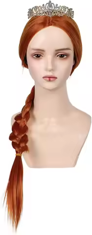Fiona Costume Women Fiona Princess Wigs Adults Fiona Halloween Cosplay Wigs Orange Cosplay Costume H