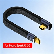 KAIYUE USB4 Elbow Short Cable 13cm Thunderbolt4 Type C Cable 40Gbps PD240W Charging Cable for Tecon 
