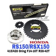 JRP Sprocket Set Honda RS150 RSX150 415 Rantai Oring 428 Gold O-Ring Chain Black Steel Accessories M