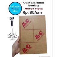 Custom Acrylic MARGA CIPTABENING 8mm Thickness Rp. 11/cm2 Laser Cutting