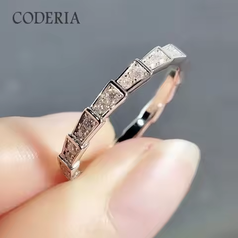 Total 0.5 Carat D Color Moissanite Serpentine Ring Brilliant Cut Diamond Grade Sparkling Luxury Jewe