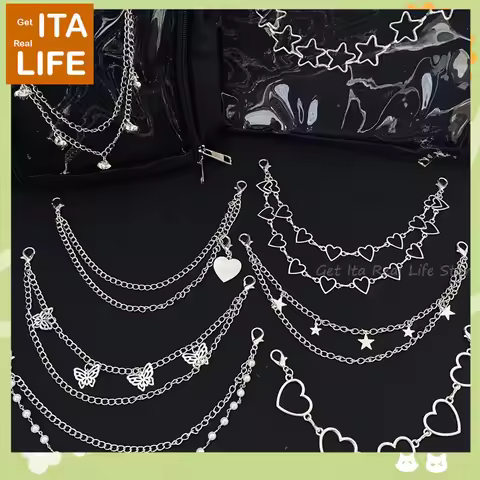 Italife Silver Chain Ita Bag Accessories Pearl Double Layer Metal Chain Itabag Decoration Women Butt