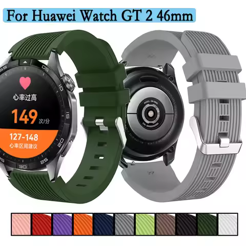 22mm Strap For Huawei Watch GT4 46mm Silicone Watchband Replacements With Texture For Huawei Watch G