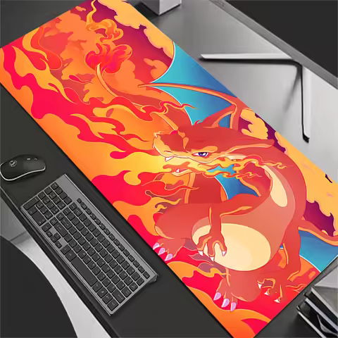 Mouse Pad Gamers Decoracion Gamer Desk Mat P-Pokemons Charizard Mousepad XXL Gaming Accessories Varm