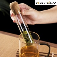 KATELV Creative Food Grade Glass Tea Infuser Tea Strainer Glass Tube Tea Filter with Cork