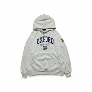 KATUN Men's Oxford University Hoodie Embroidered Grey Cotton Fleece
