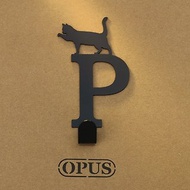【OPUS東齊金工】當貓咪遇上字母P - 掛勾(黑)/壁飾掛勾/口罩收納
