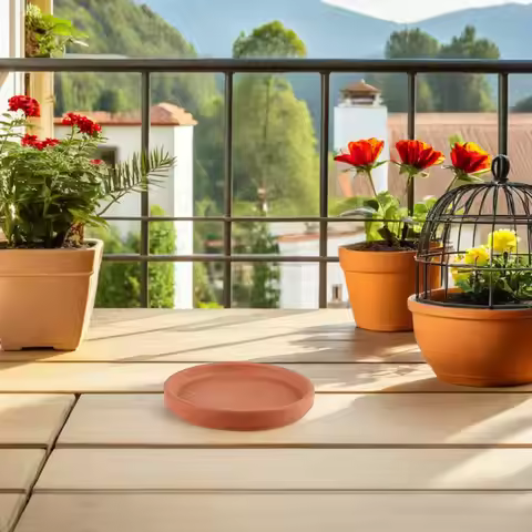 5Pcs Flower Pot Tray Pottery Planter Pot Holder for Plants Indoor Outdoor Use Pottery Flowerpot Plat