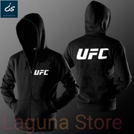 Fashion Style Jaket Hoodie Zipper UFC FIGHT Warna Hitam Cotton Fleece Zipper Hoodie Casual
