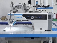 ใหม่2025 JACK รุ่น A5E-B จักรเย็บคอมฯ ตัดด้าย ย้ำด้าย ยกตีนผีออโต้ ระบบน้ำมันเซมิ (Semi oil) จักรเย็