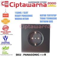 Panasonic WESJP 1121B Stop Kontak Arde Colokan listrik Hitam