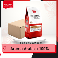 Aroma Coffee เมล็ดกาแฟคั่ว Arabica 100% (ชนิดเม็ด) (250กรัม/ซอง)