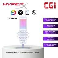 HyperX Quadcast S RGB Lighting USB Condenser Gaming &amp; Streaming Microphone for PC,PS4,Mac White (519P0AA)
