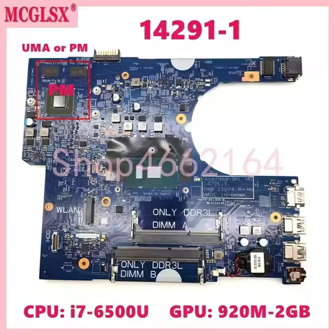 14291-1 With i3 i5 i7-6th Gen CPU UMA / PM Notebook Mainboard For DELL Latitude 3470 3570 Laptop Mot
