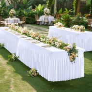4FT 6FT 8FT Banquet Table Skirt Table Cover Tablecloth Wedding Hotel Conference Tablecloth Decoratio