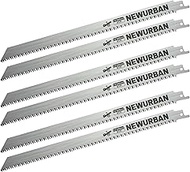 NEWURBAN 6 Pack 12 in (300mm) / 8TPI Stainless Steel Reciprocating Saw Blades for Frozen Meat Bone F