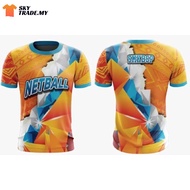 Esports uniform round neck T-shirt casual Baju Sublimation Netball/Bola Jaring/Bola Tampar/Bola Baling