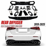 For Mercedes-Benz A-Class W177 A180 A200 A250 A35 2019-2020 PP Rear Lip Diffuser With Exhaust Tips