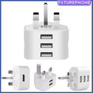 Wall Plug Charger Uk 3-pin Power Plug Adapter With 1-3 Usb Ports For Mobile Phone Tablets Fast Charger 5v / 2.1a Travel Charger future