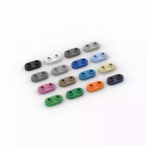 100pcs 35480 Building Blocks 10 pezzi piastra 1x2 arrotondata con 2 borchie aperte per parti di matt