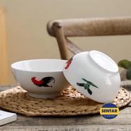 100% Traditional Classic Flower &amp; Chicken Tradisi Klasik Mangkuk Bunga &amp; Ayam Porcelain Bowl 8"