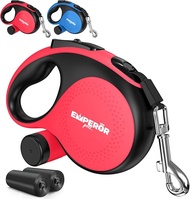 Emperor Pets 26 ft Retractable Dog Leash Black - Heavy Duty RetractableLeash with Anti-Slip Grip for