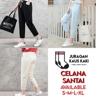 New Women's Casual Long Pants Linen Long Pants Plain Quality Rubber