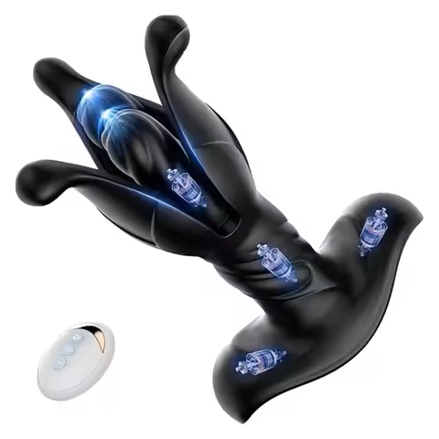 Prostate Massager Vibrator with Remote Control Men Anal Plug 9 Tension Shock Flapping Thrusting Vibr