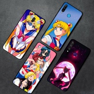 Soft black phone case for Huawei P10 P20 P30 P40 Lite Y5P Y6P Y7A Y9A Y5 Y6 Pro Y6S 19KZ Sailor Moon