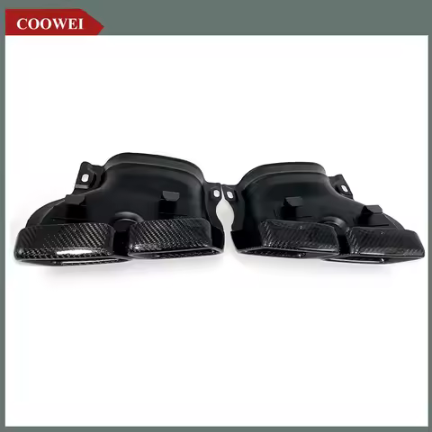 1Pair Glossy Carbon Exhaust Tip Tailpipe Nozzle For Ak For AMG W205 C W205 C180 C250 C300 C350 C63 G