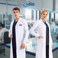 Unisex Long Sleeve White Coat Lab Coat Lab Gown Coat Laboratory Clothing Medical Coat White Doctor C