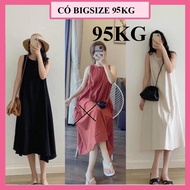 Down dress, 3-hole sundress, thick and cool fabric, Available in Big size, wrong size up to 95KG, le